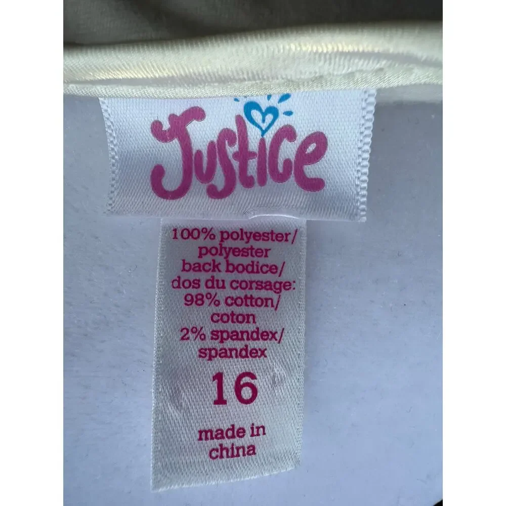 Justice Girls Gold Sparkle Dress Size 16
